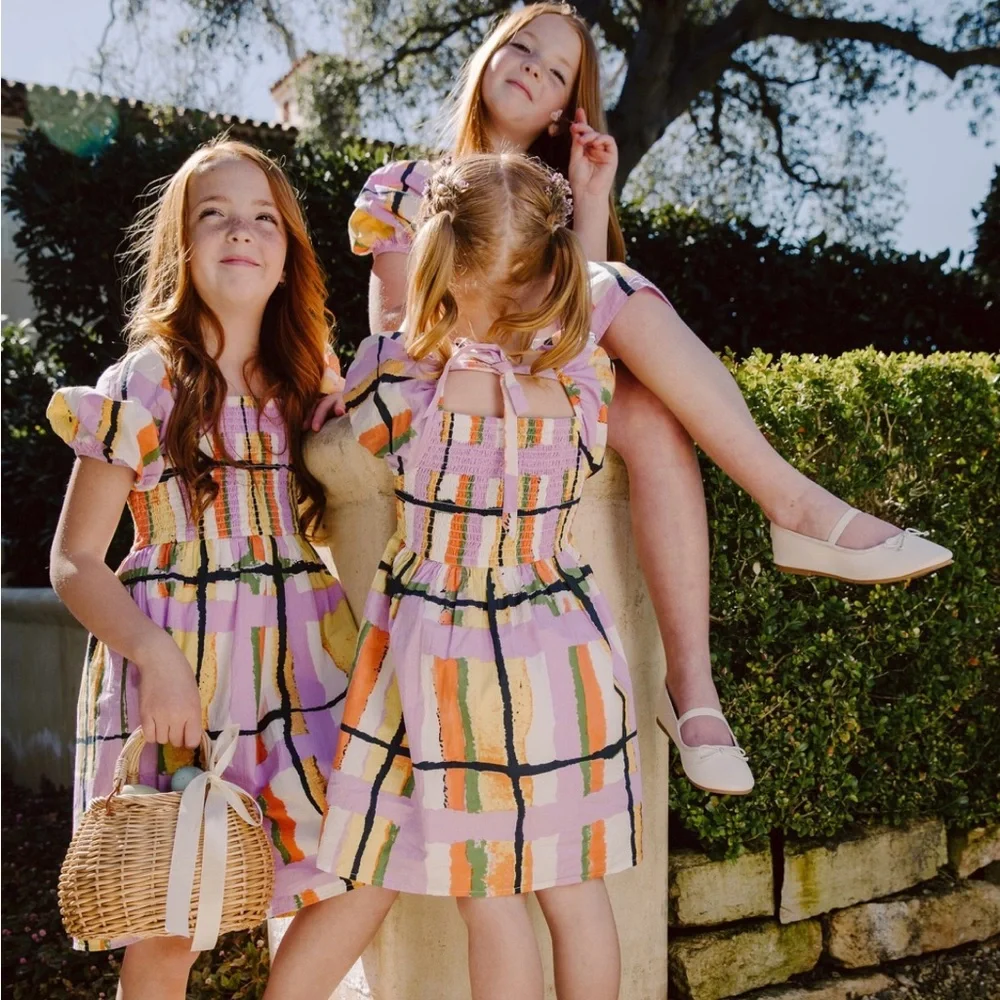 EASTER PERFECT Cleobella Mommy & Me Matching Dresses Lot Sz S, Girls 5 & 7 - Picture 2 of 8